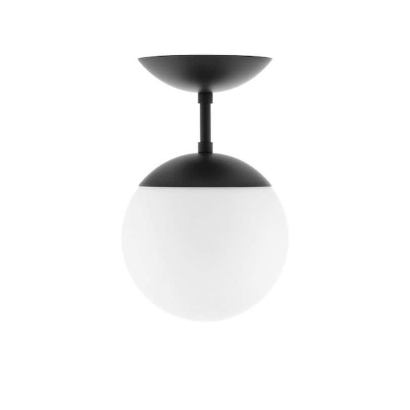 Lord tak/vägglampa Ø250 svart/opal glas