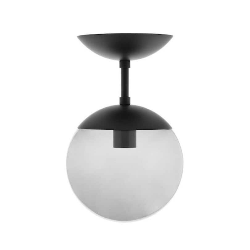 Lord tak/vägglampa Ø300 svart/rökfärgat glas