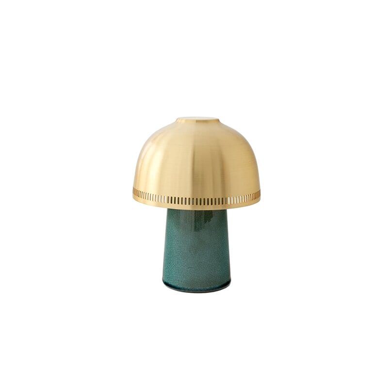 Raku SH8 portabla bordslampa blue green & brass