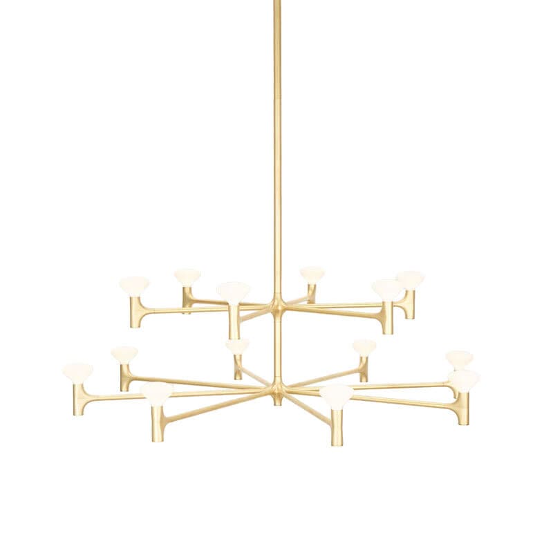 Root two-tier large chandelier solid brass