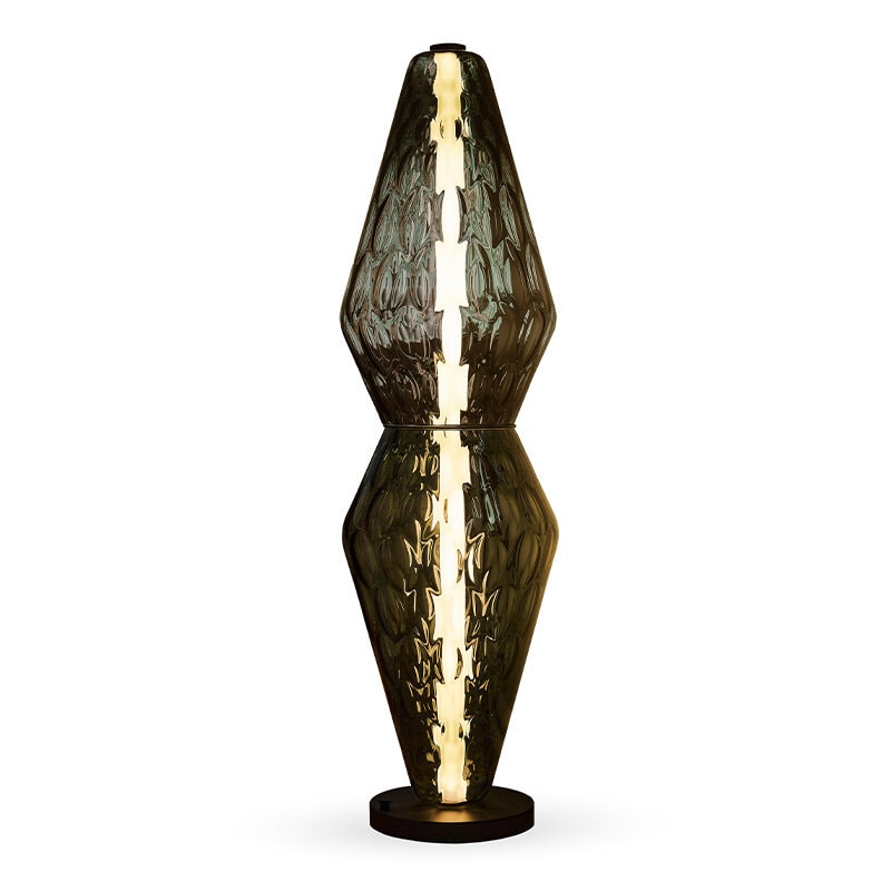 The Palazzo golvlampa svart/rökfärgat glas