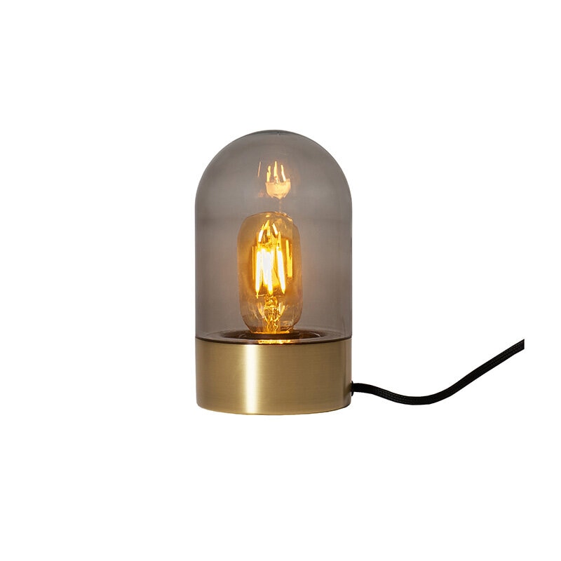 Vox bordslampa mässing/rökfärgat glas