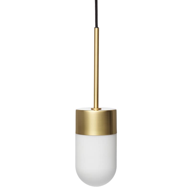 Vox taklampa IP44 mässing/opal