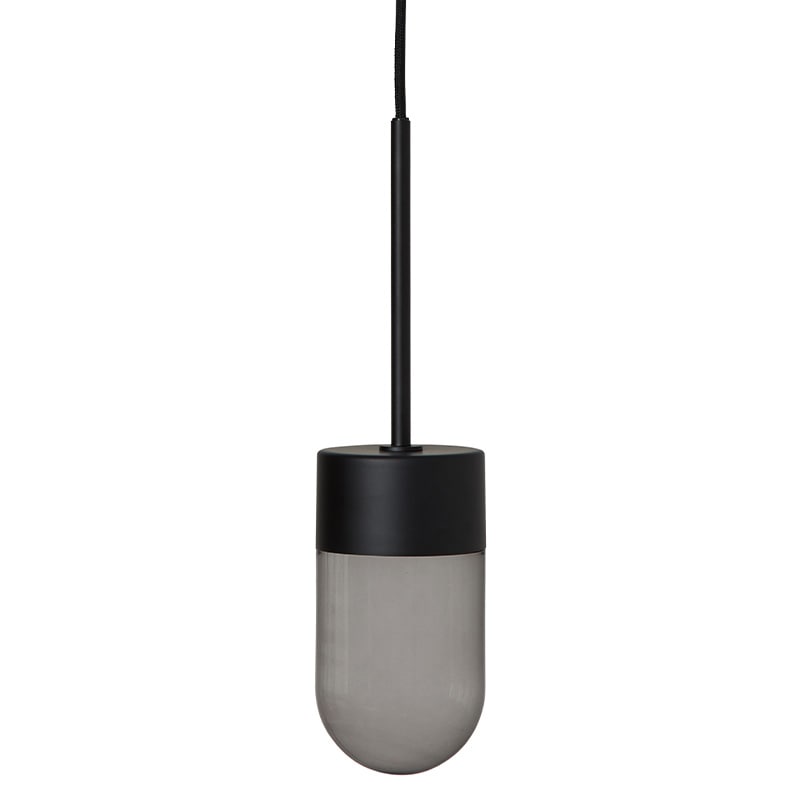 Vox taklampa IP44 svart/rökfärgat glas