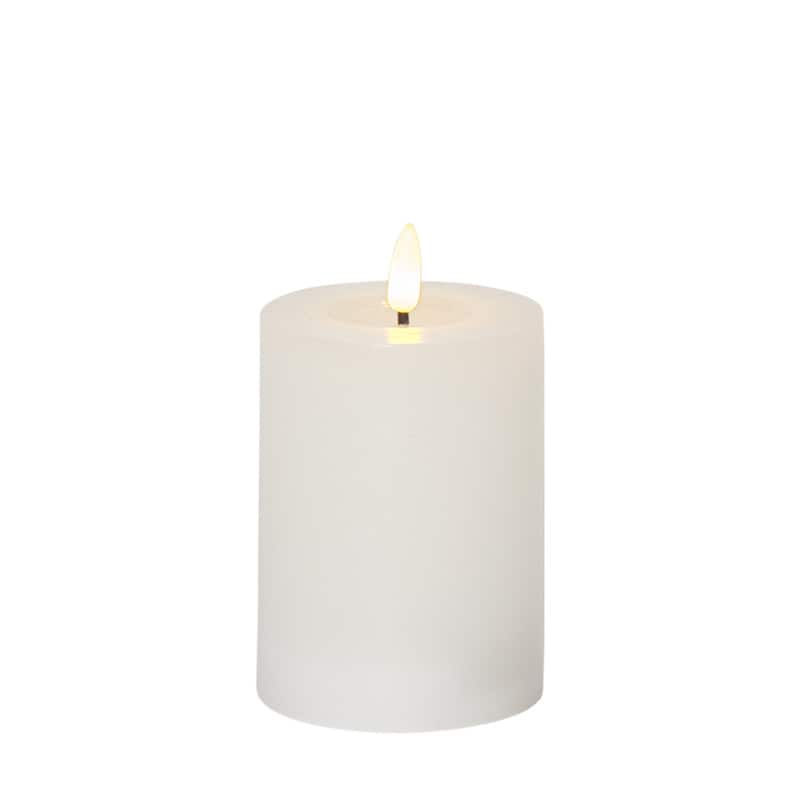 Blockljus 12,5 cm LED flamme flow vit