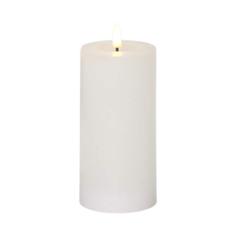 Blockljus 17,5 cm LED flamme flow vit