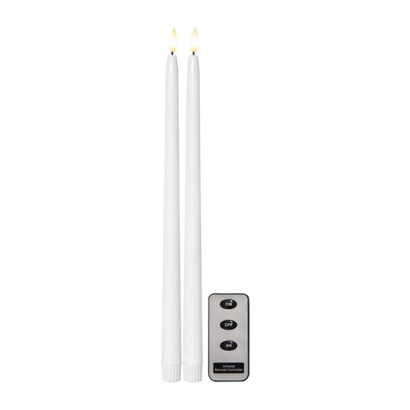 Antikljus LED 2-pack flamme slim vit