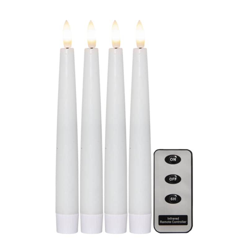 Antikljus LED 4-pack flamme slim vit
