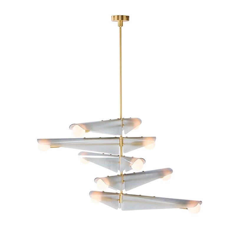 Sycamore Chandelier 5 Tiers Taklampa  Dawn Grey Glass/mässing