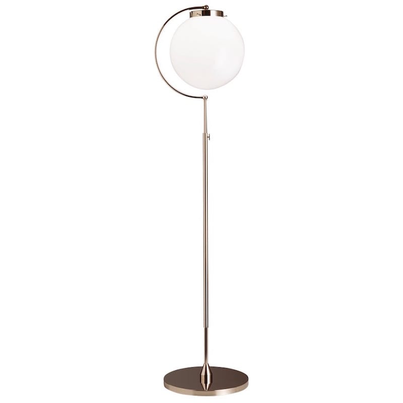 DSL 23 Bauhaus golvlampa nickel/opalglas