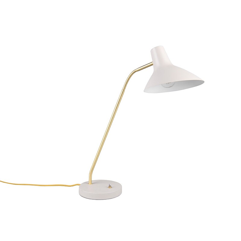 Traveller bordslampa varm grå/mässing