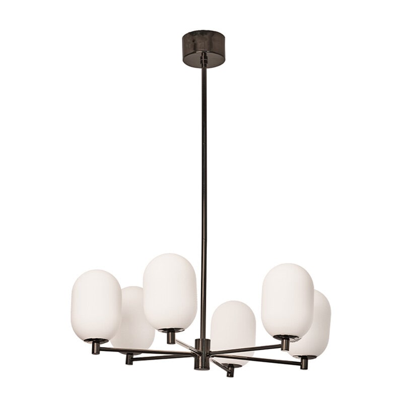 Noor chandelier Taklampa Kromsvart/vit