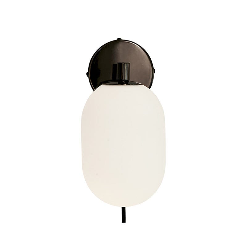 Noor Vägglampa Kromsvart/Vit