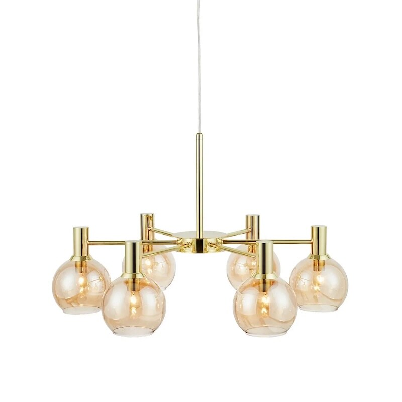 Ambra 6L taklampa mässing/amber