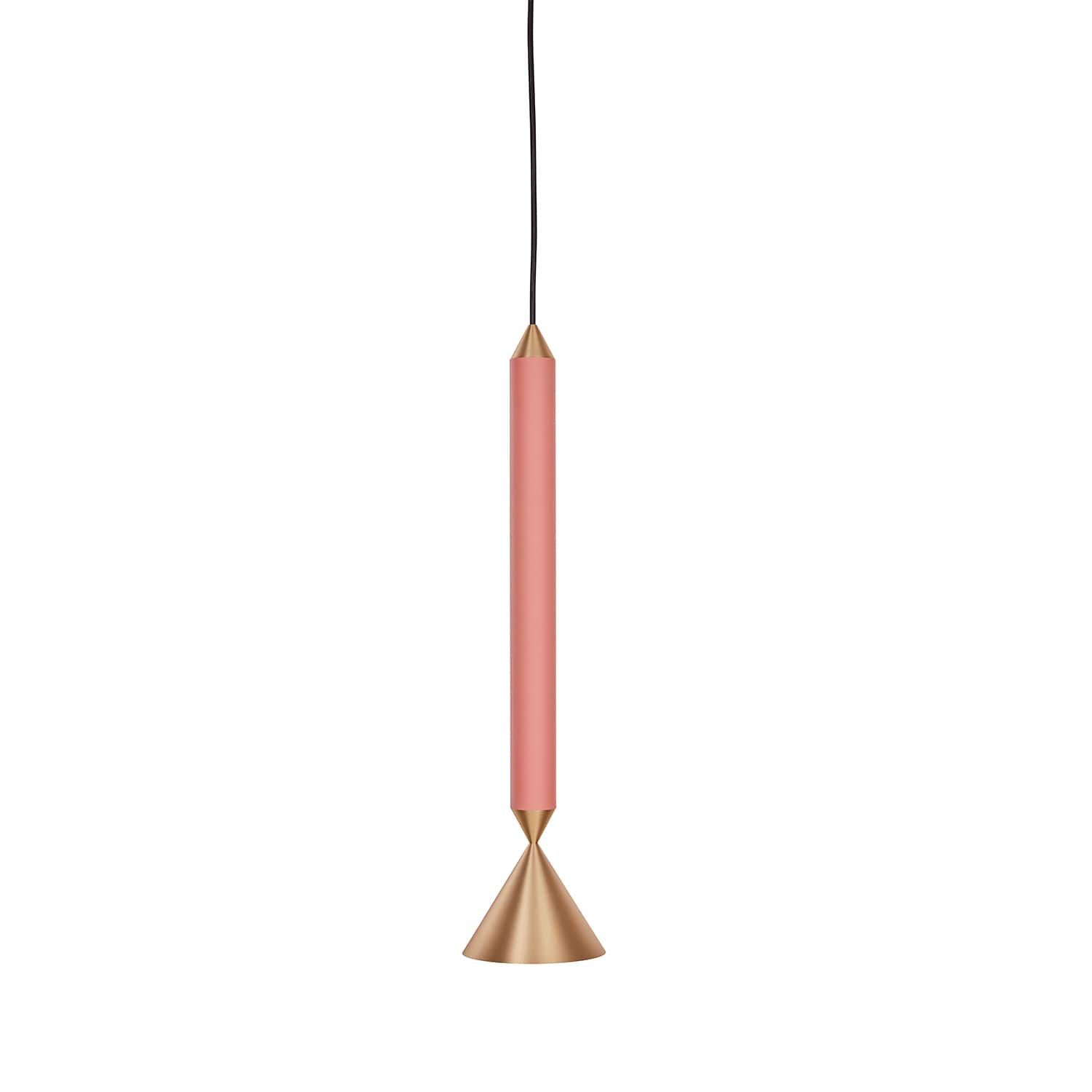 Apollo 39 Pendant lamp Coral pink, brass