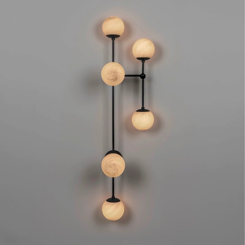 Armstrong 6L vägglampa black gunmetal/marble