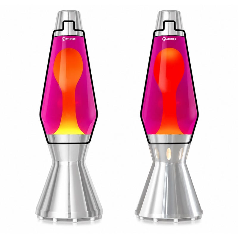 Astro reservflaska rosa med gul lava