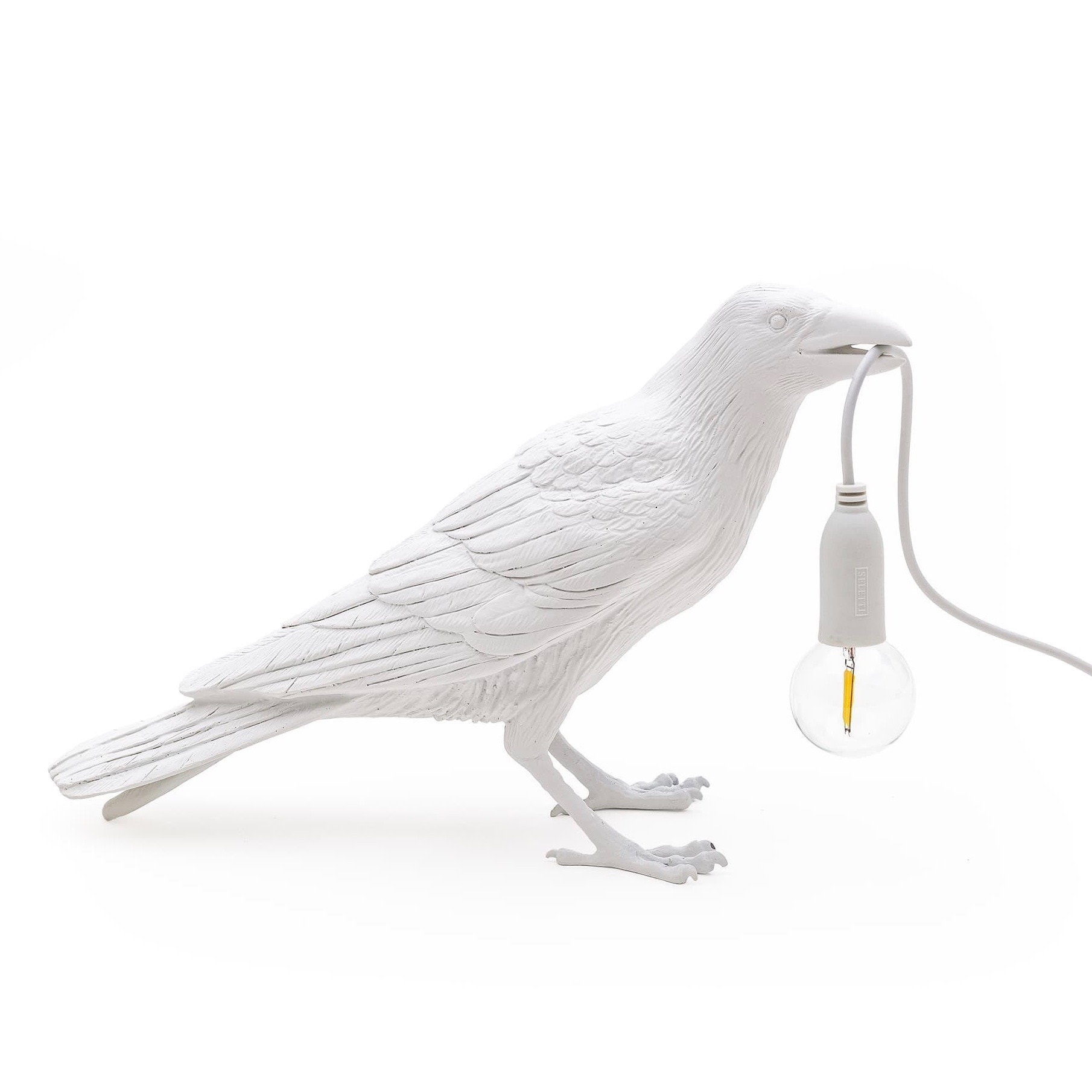 Bird Lamp waiting bordslampa vit