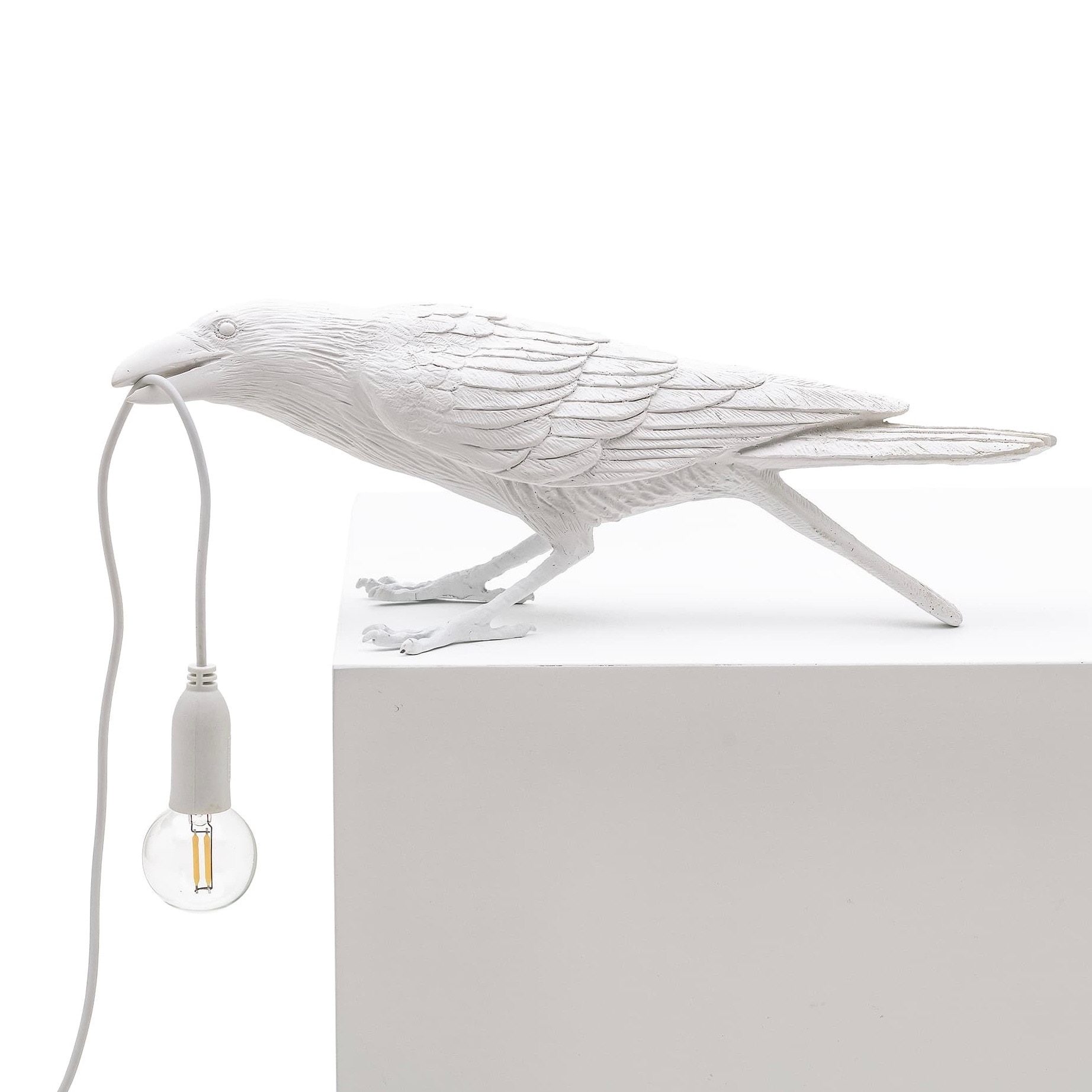 Bird Lamp Playing bordslampa vit