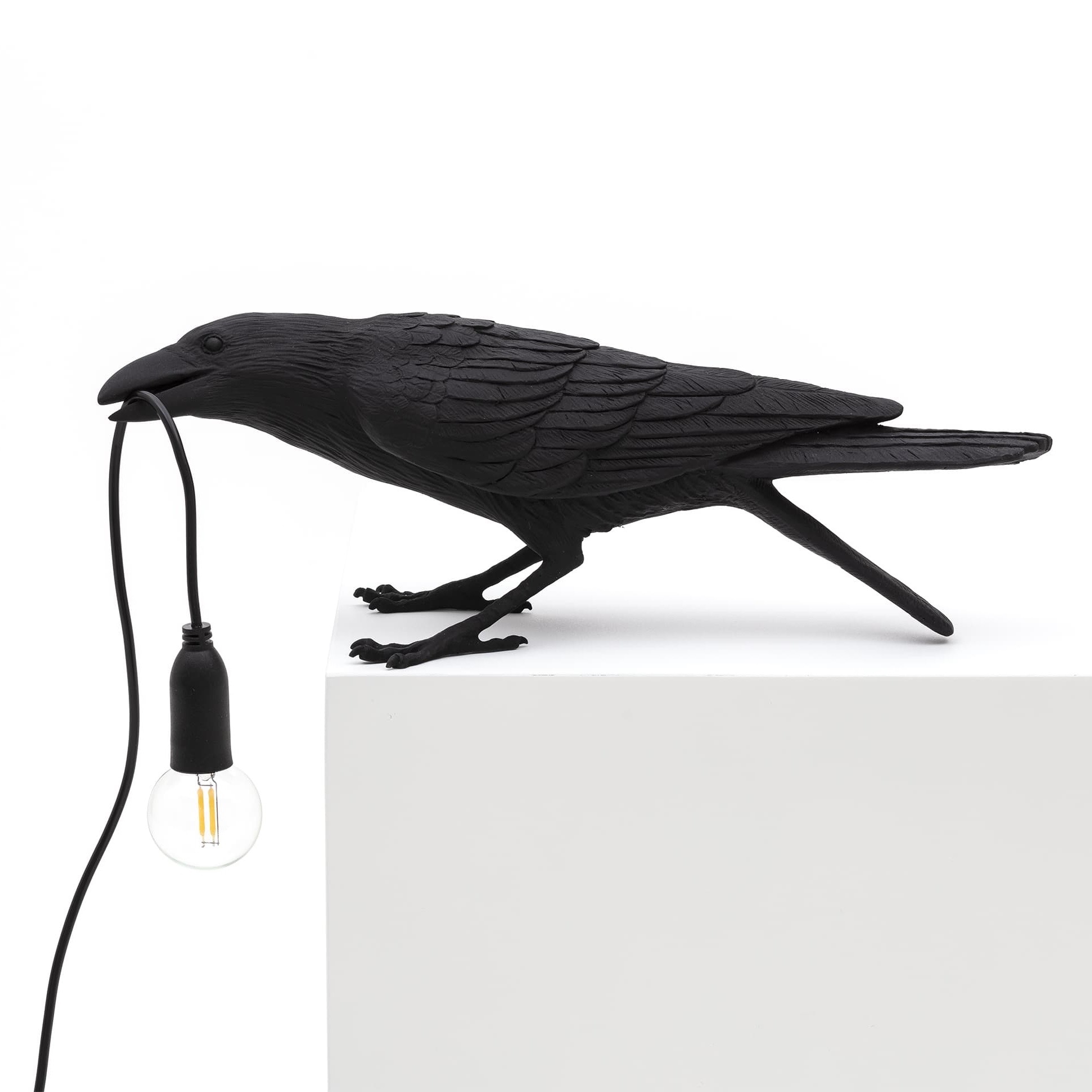 Bird Lamp Playing outdoor bordslampa svart