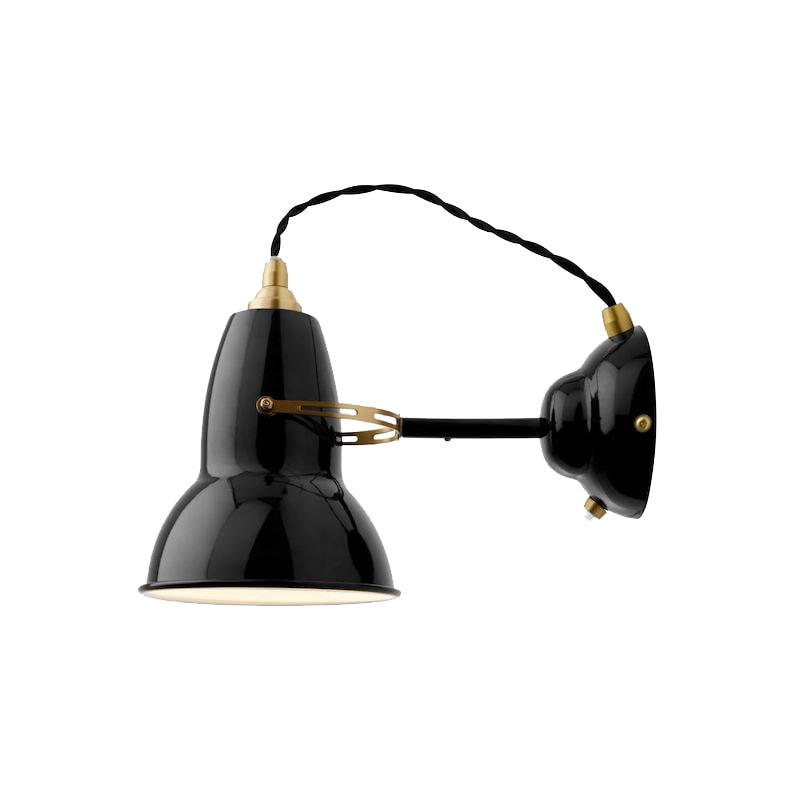 Original 1227 Brass vägglampa Jet Black