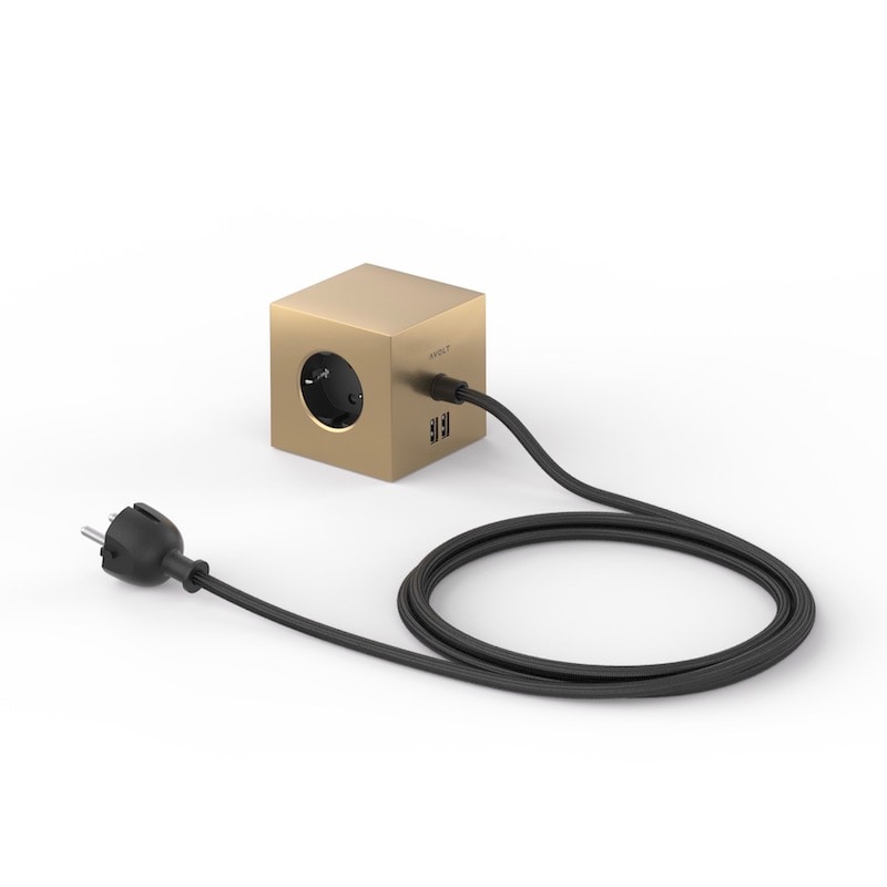 Square 1 USB magnet brass