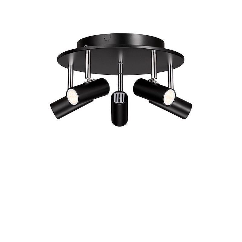 Cato 5 spotlight rund mattsvart/krom