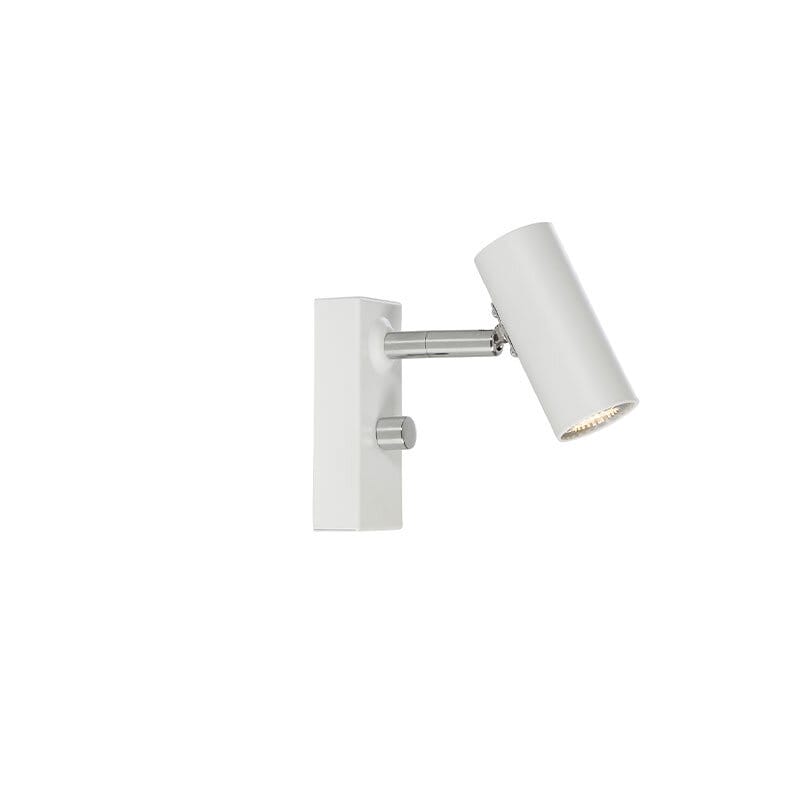 Cato vägglampa enkel mattvit/aluminium