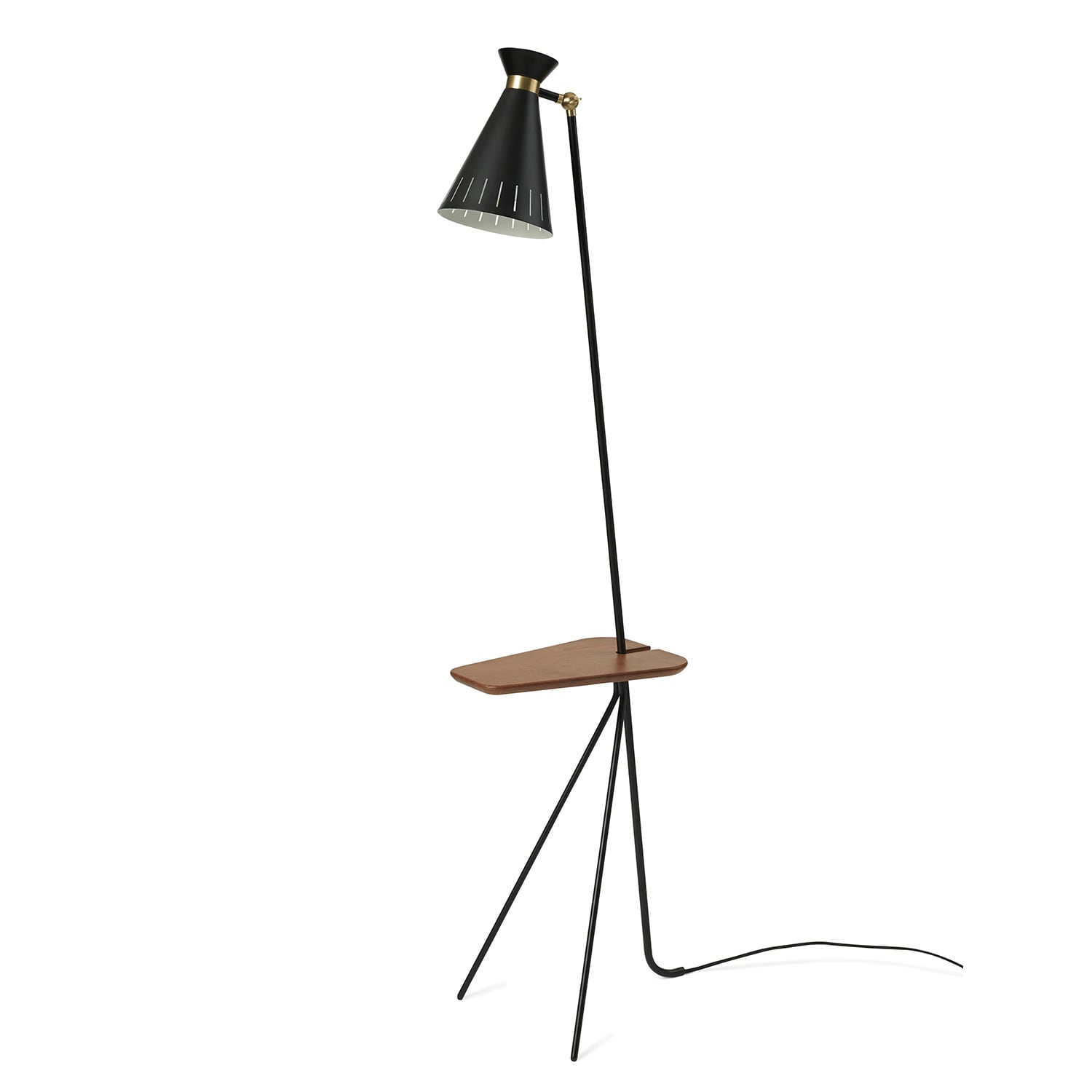 Cone golvlampa med bord black noir