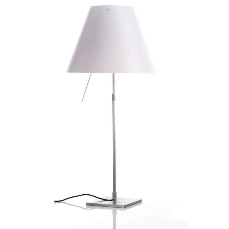 Costanza D13c Bordslampa Aluminium, vit skärm 