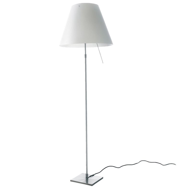 Costanza D13 tc Golvlampa Aluminium vit skärm