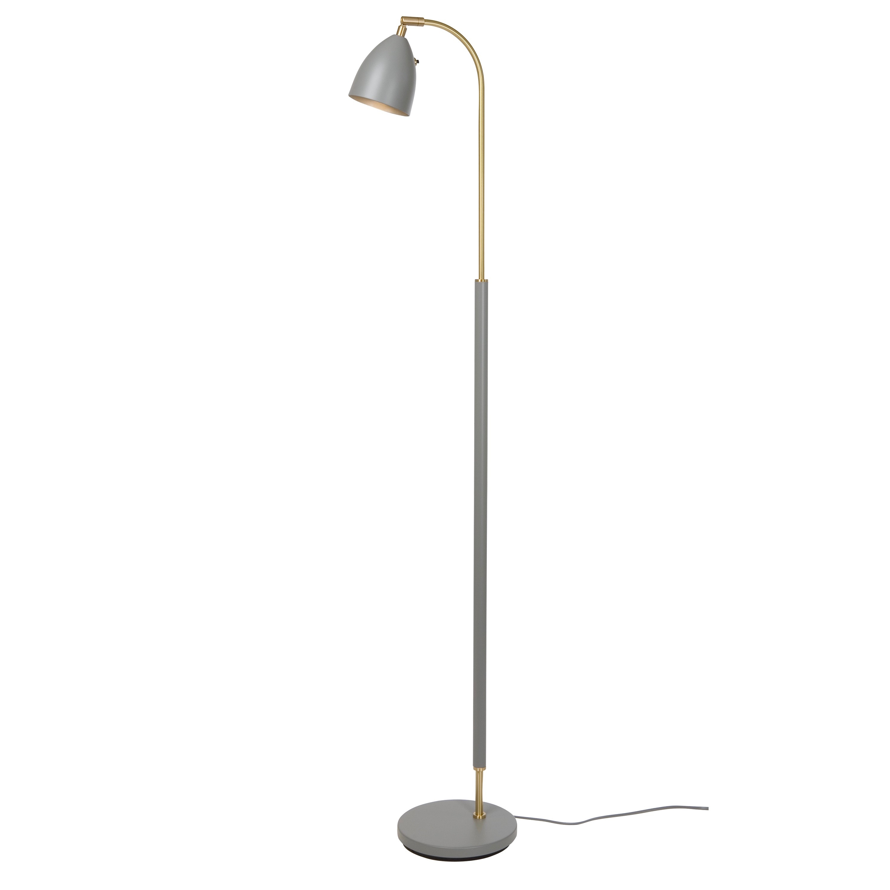 Deluxe golvlampa varmgrå/mässing