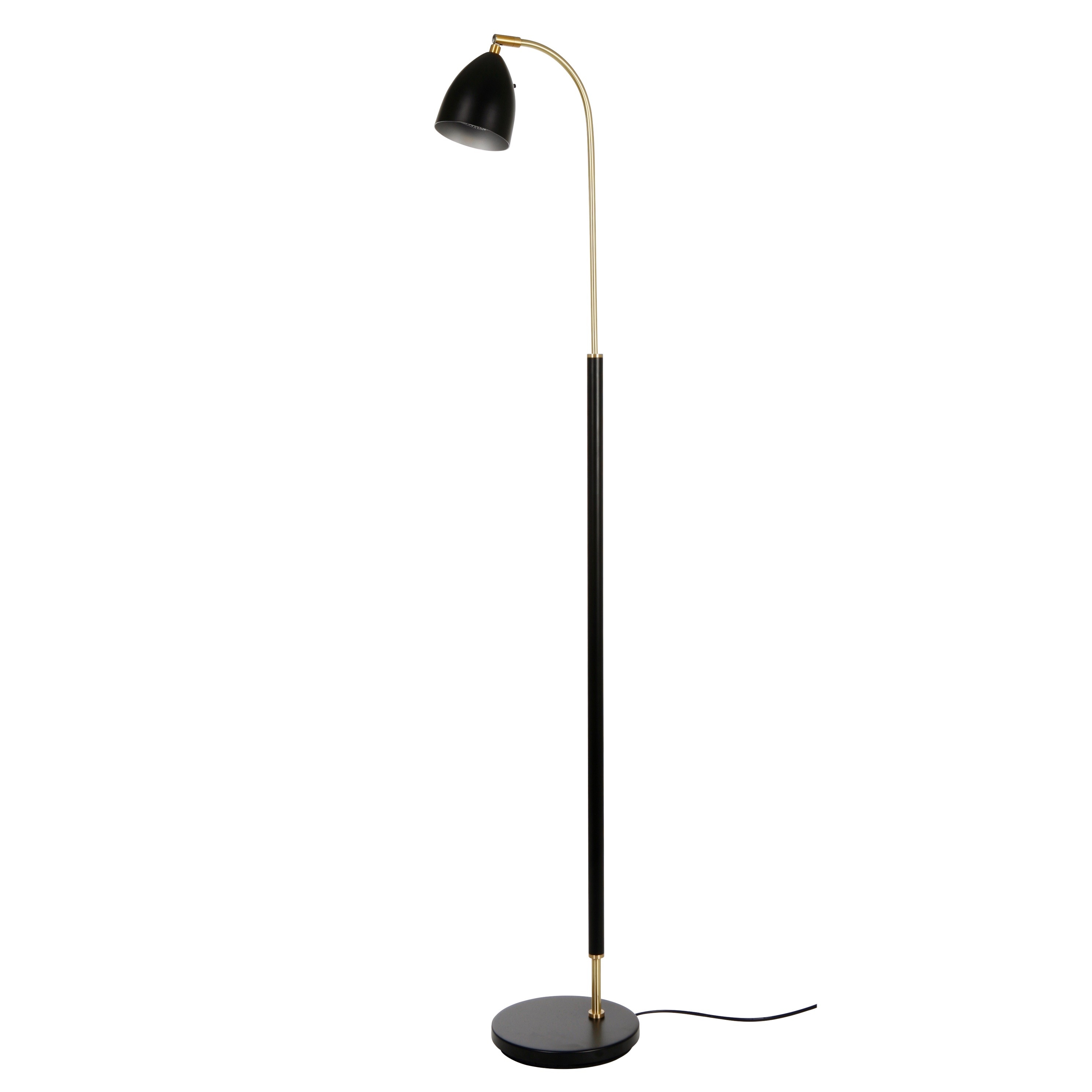 Deluxe golvlampa svart/mässing