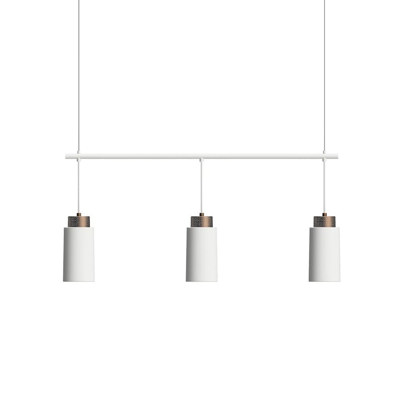 Edge Trio taklampa mattvit/brons 