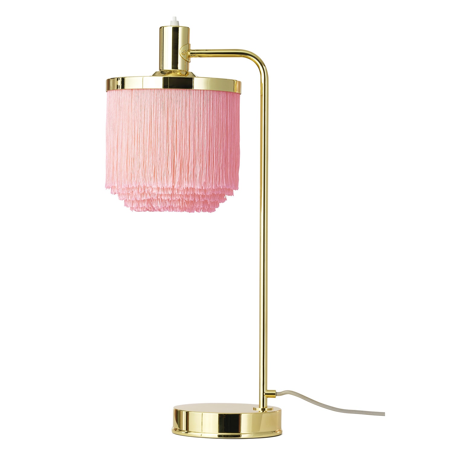 Fringe bordslampa pale pink