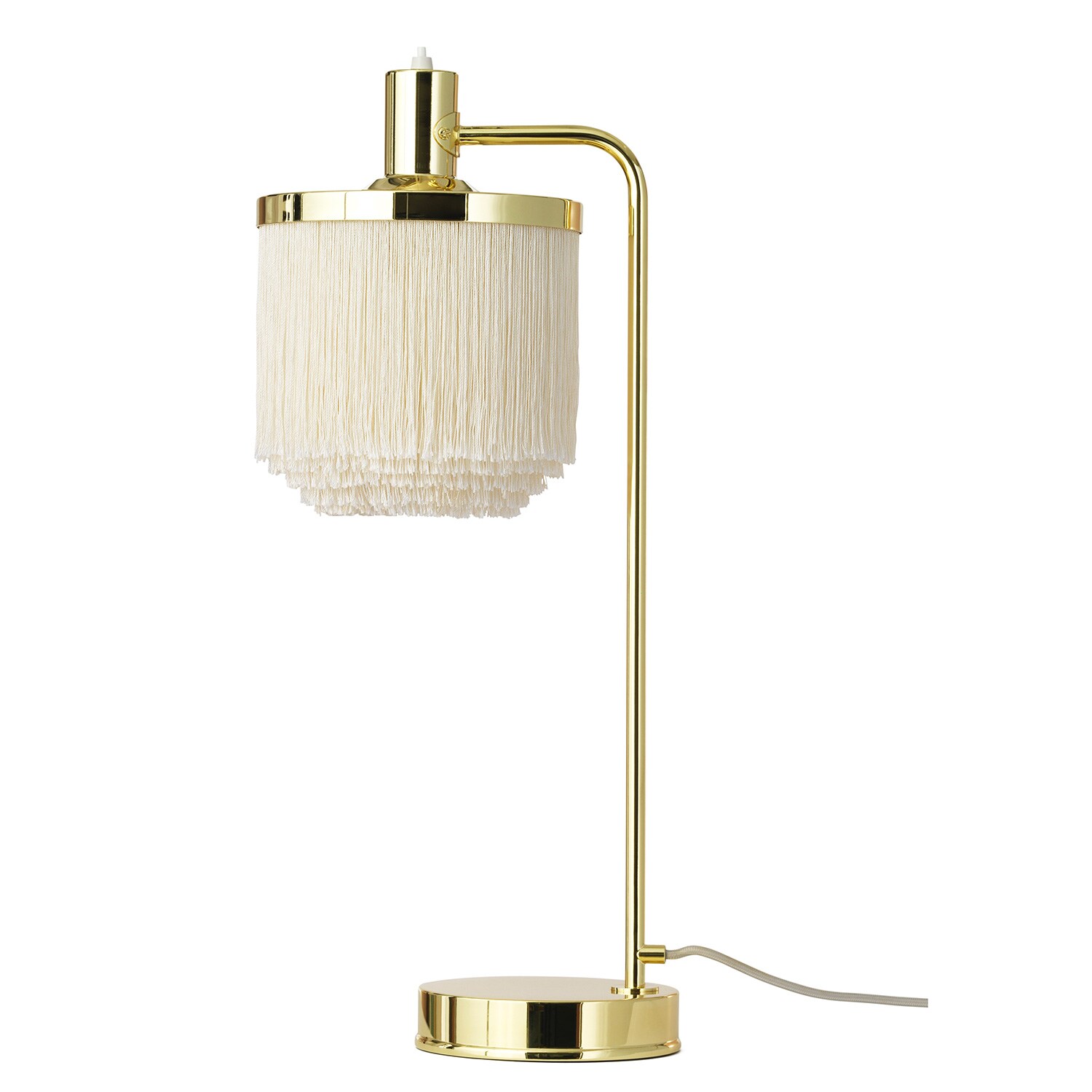 Fringe bordslampa cream white