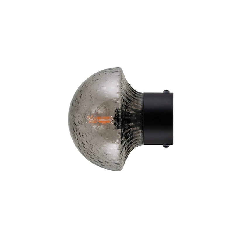 Fungo 16 IP44 vägglampa/plafond rök/svart