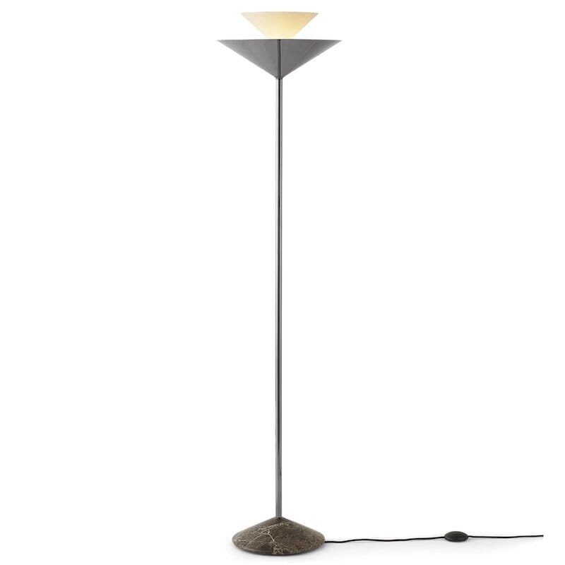 Gio LN28 golvlampa dark chrome & emperador