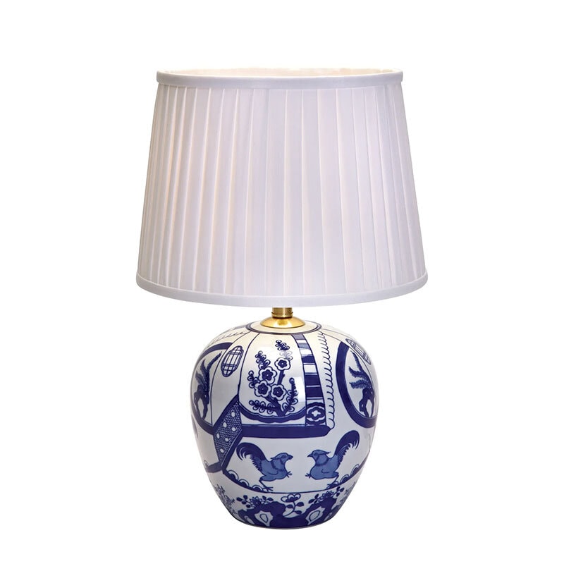 Göteborg 48cm bordslampa blå/vit