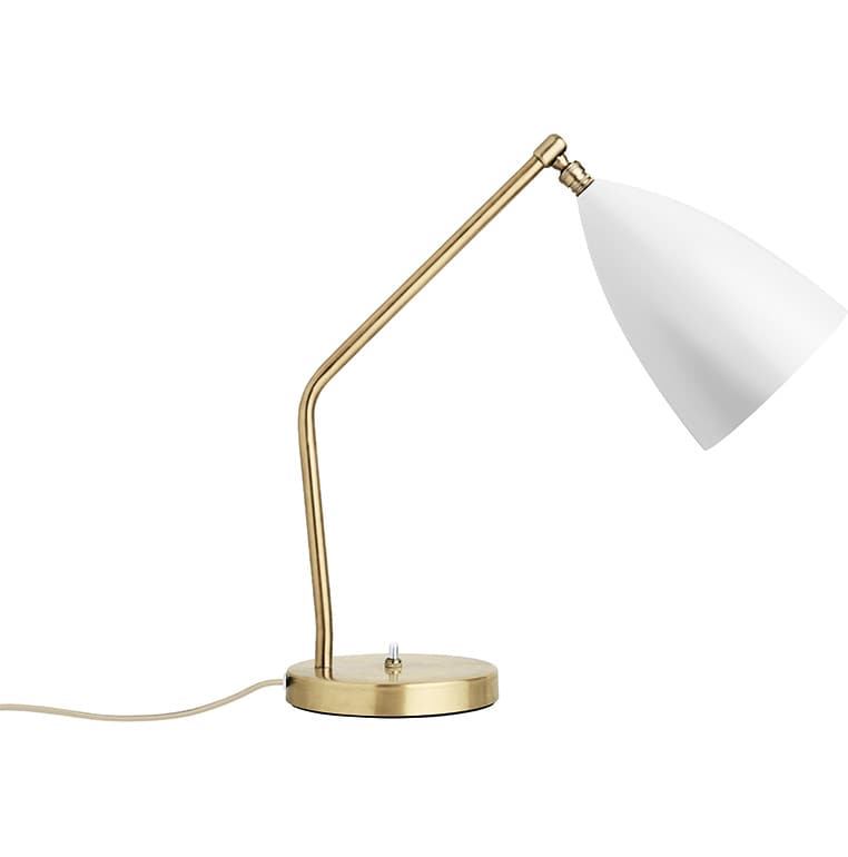 Gräshoppa bordslampa matt white/brass