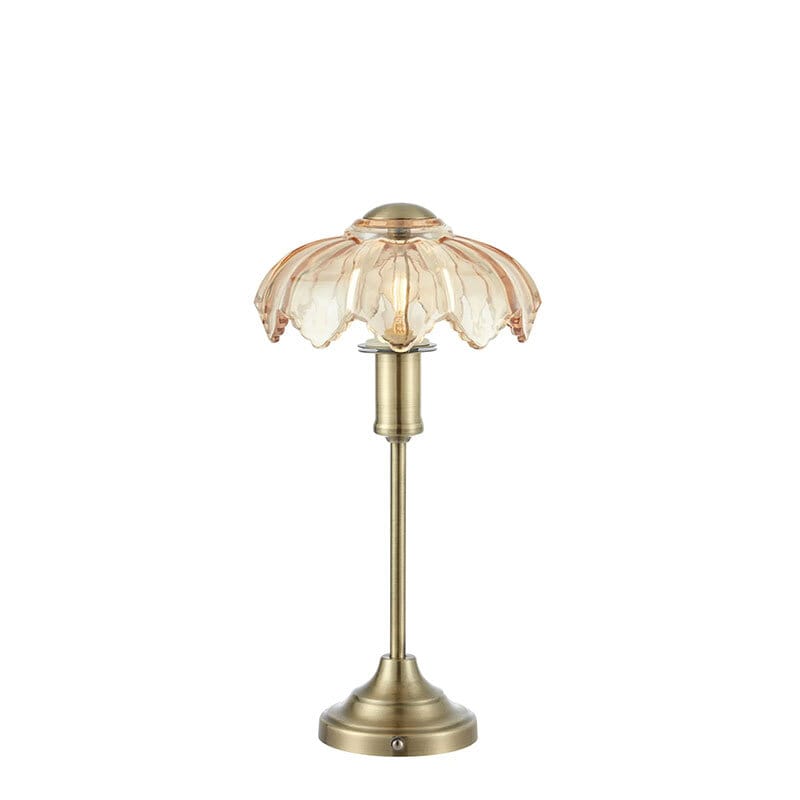 Kurage portabel bordslampa antik mässing/amber