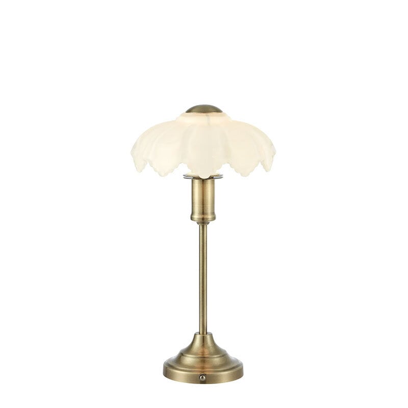 Kurage portabel bordslampa antik mässing/vit