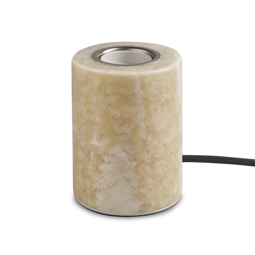Marble bordslampa beige silk matt