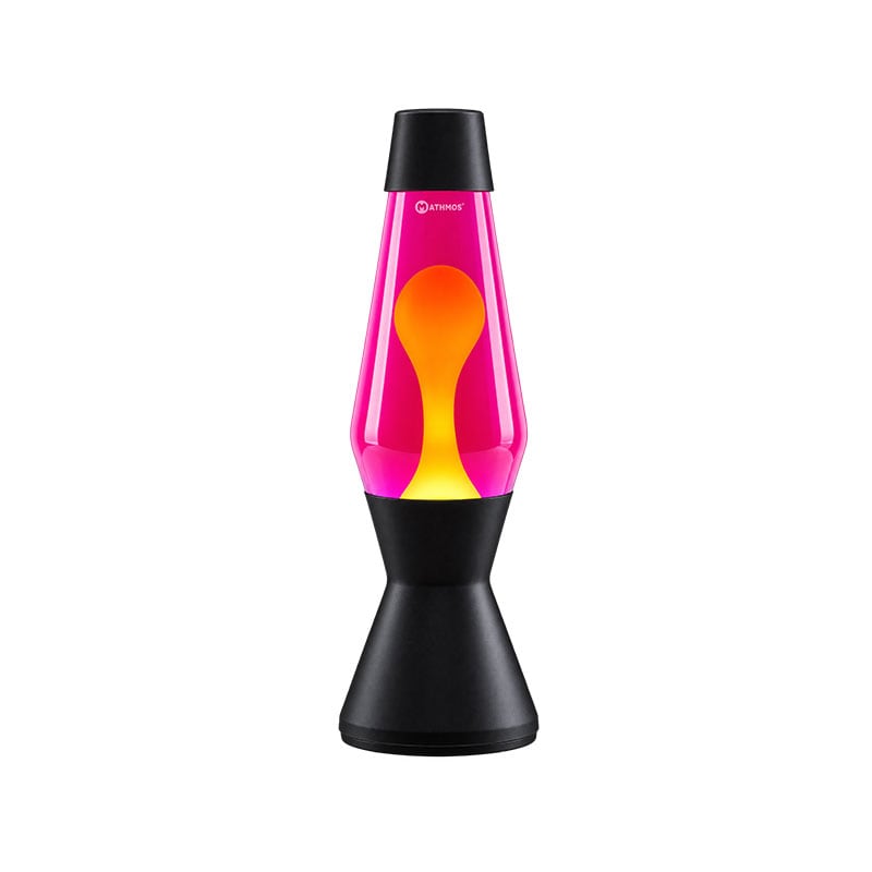 Astro svart lavalampa rosa med gul lava