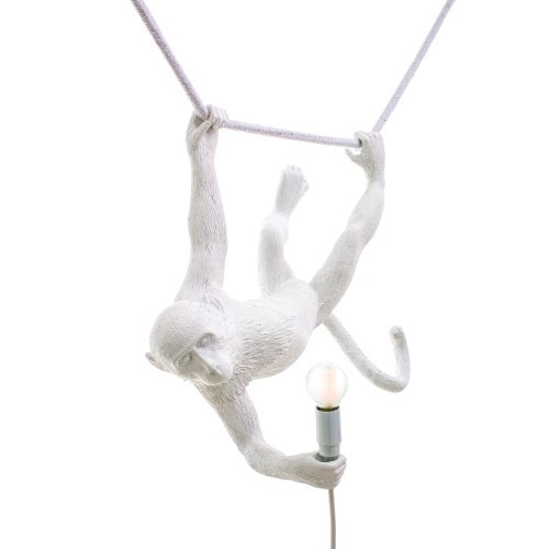 The Monkey Lamp swing Taklampa vit