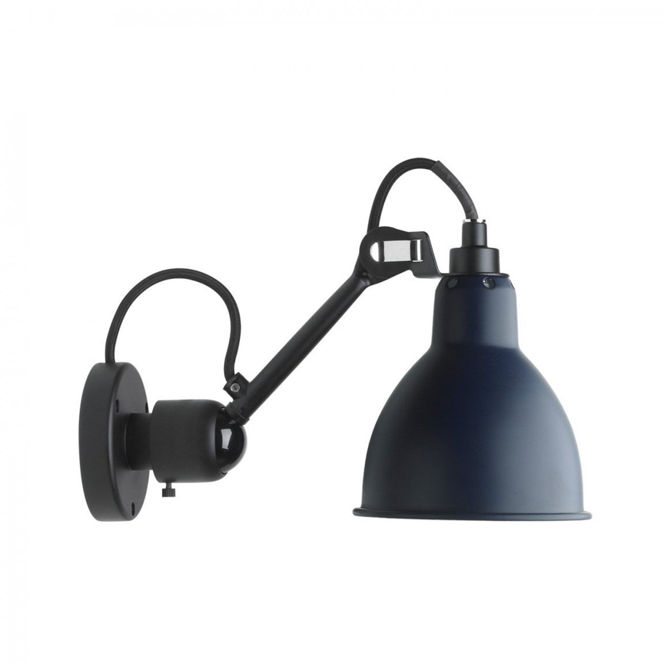 Lampe Gras N°304 vägglampa round svart/blå