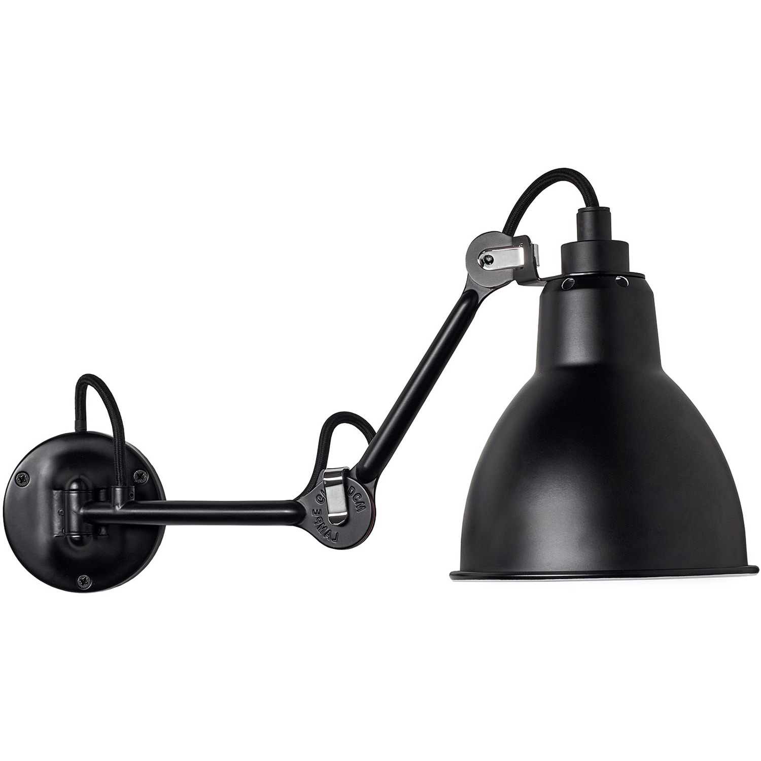 Lampe Gras N°204 vägglampa round svart