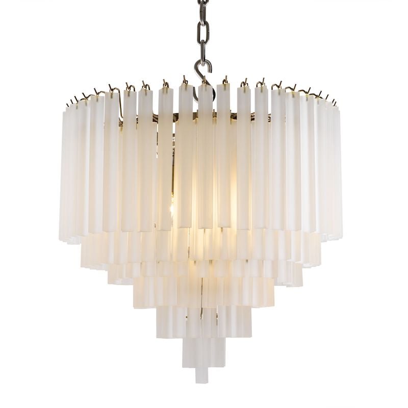 Nova Chandelier taklampa frostat glas/nickel