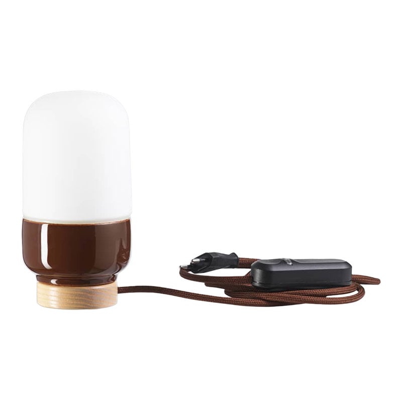 Ohm 100/190 bordslampa med dimmer E27 brun/matt opal