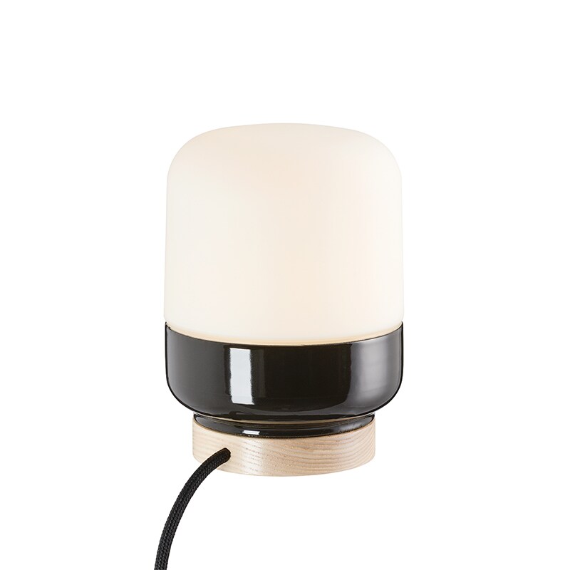 Ohm 140/190mm bordslampa opalglas/Svart